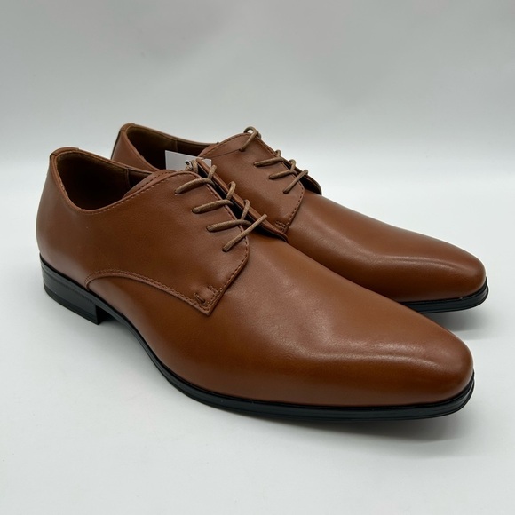 Perry Ellis Men’s Brown Leather Dress Shoes – Size 10 – Classic Lace-Up NWT